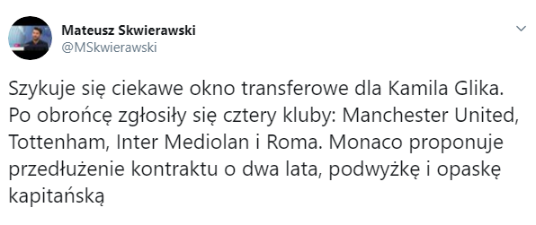 CZTERY MOCNE kluby chcą Glika